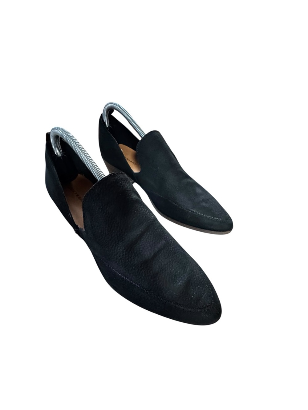 Women’s Lucky Brand Size 9.5 Black Nubuck Mahzan Pointed Toe Heeled Shoes